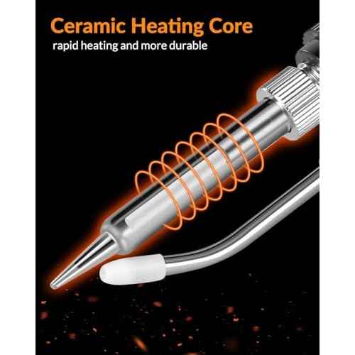 Soldering Iron Kit, 80W 110V Automatic Soldering Gun with Ceramic Heater, 8-in-1 Fast Heating Soldering Kit Includes Iron Tips, Solder Wire, Desoldering Pump, Tweezers for Repairs and DIY