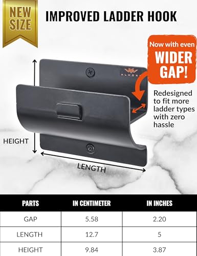 ALWORG Black Heavy Duty Ladder Hook - Single Wall Mount Garage Organizer