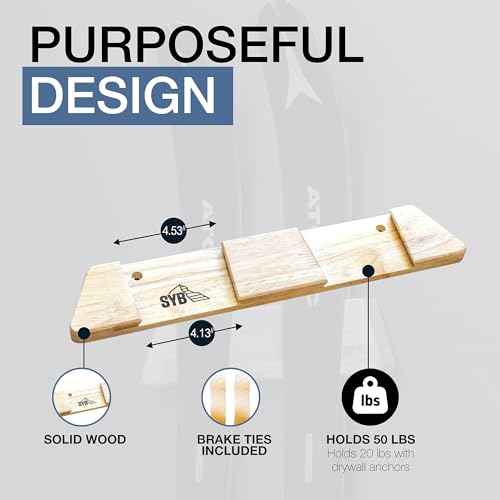 StoreYourBoard Minimalist Wood Ski Rack ? Vertical Ski Storage Holder for Home & Garage, Solid Wood Ski Wall Mount Display Rack, Holds 50 lbs