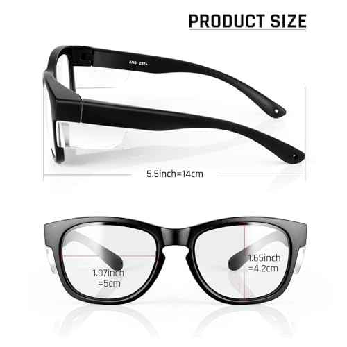 MORK&SUKY Safety Glasses with Side Shields£¬ANSI Z87.1 Certified Protective Eyewear for Work & Outdoor Use.