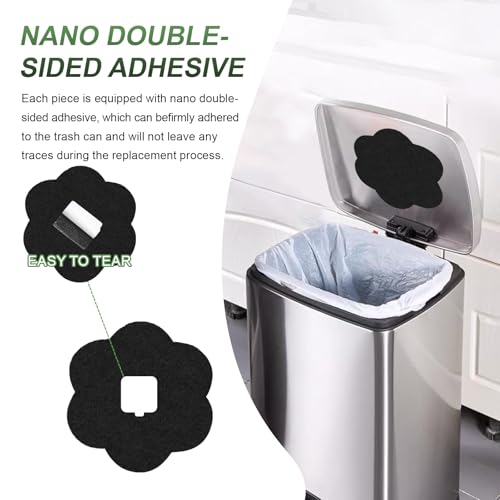 ENLOY 7.2 Inch Flower Universal Trash Can Charcoal Filter Replacement 12 Pack