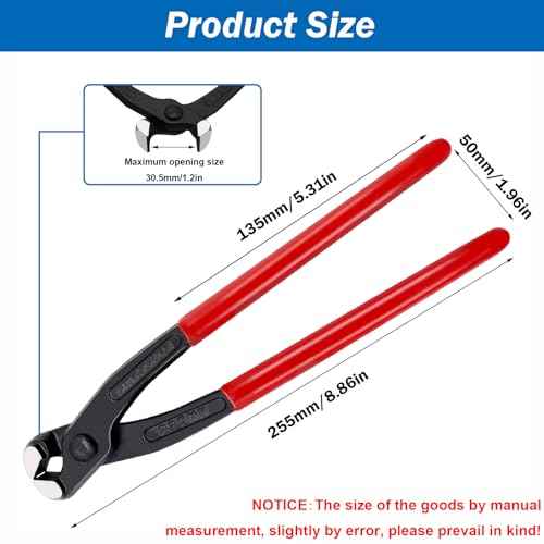 Ear Clamp Pliers 9 Inch Hose Clamp Crimping Tool Carbon Steel Pinch Clamp Pliers Install Remove Clamp Nail Puller Tool for repairing pipes, fuel lines