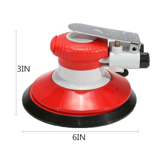 Asabocai 6-Inch Air Random Orbital Sander Dual-Action Pneumatic Palm Sander for Wood Metal Auto Body Work