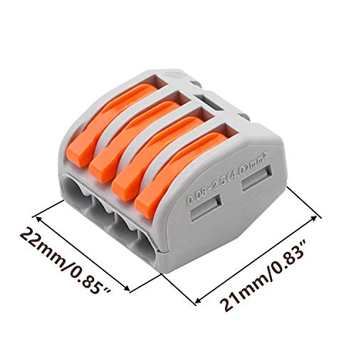 25 Pcs Smseace 4-Port Lever Nut Wire Connectors - Fast Conductor Terminals PCT-214