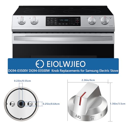 DG94-03500A/Z Stove Knob Set for Samsung Gas/Electric Range - 4 Pack (AV/AW Variants Included)