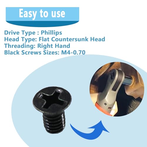 05-81-0592 M4 x 6mm Flat Head Machine Screw for Milwauke 2557-20 M12 Fuel 3/8" Ratchet,M4-0.70 x 6mm-10.9,T-10 Torx-4Pcs (8 Pcs Black)