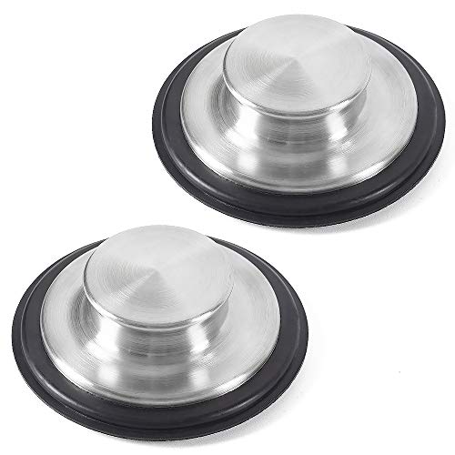 Stainless Steel Sink Stopper 3.38 Inch Diameter - Kitchen Garbage Disposal Plug, 2 Pack