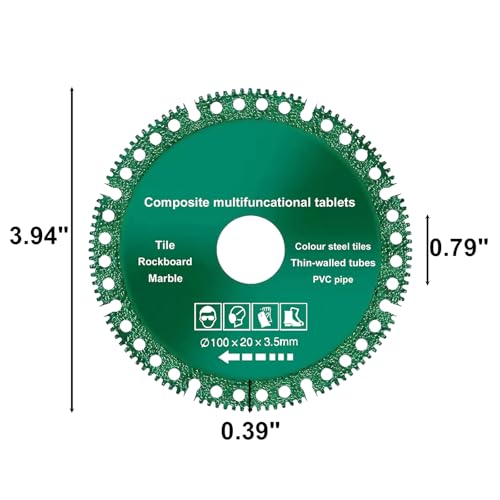 5 PCS 4 Inch Indestructible Disc for Grinder, Angle Grinder Cutting Disc, Composite Multifunctional Cutting Disc, Apply to Multifunctional Cutting Blade for Various Materials, Green