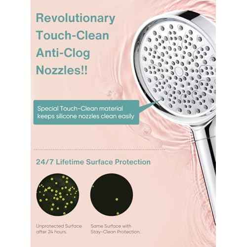Cobbe Filtered Shower Head with Handheld, High Pressure 6 Spray Mode Showerhead with Filters, Water Softener Filters Beads for Hard Water - Remove Chlorine - Reduces Dry Itchy Skin, Chrome