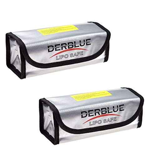 DerBlue 2pcs Fireproof Explosionproof Lipo Battery Safe Bag Lipo Battery Guard Safe Bag£¨185x75x60mm£©