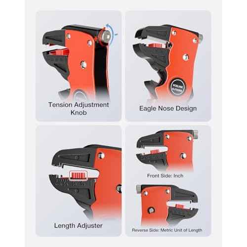 VCELINK Automatic Quickstrip Wire Stripper and Cutter, Professional Quick Strip Wire Stripper, 2 in 1 Adjustable Electrical Cable Wire Stripping Tool&Eagle Nose Self-Adjusting Wire Pliers, Black