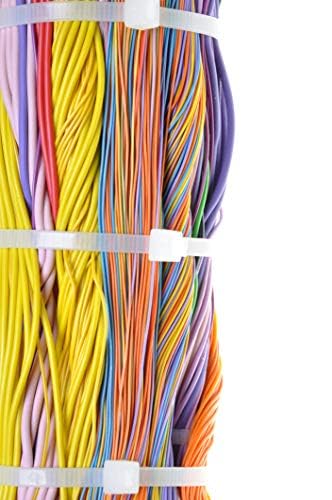 GTSE 14 Inch White/Clear Nylon Zip Ties 100 Pack, 50lb Self-Locking Cable Ties
