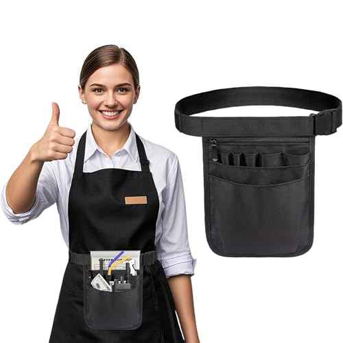 Waitress Apron with Pocket, Server Work Tools Waist Bag, Adjustable Utility Belt for Nurse, Hair Stylists