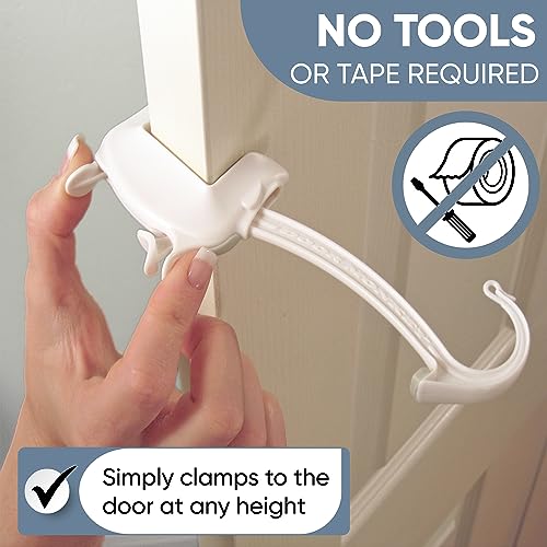Childproof Door Lock & Pinch Guard for Kids & Pets - Easy Install, No Tools