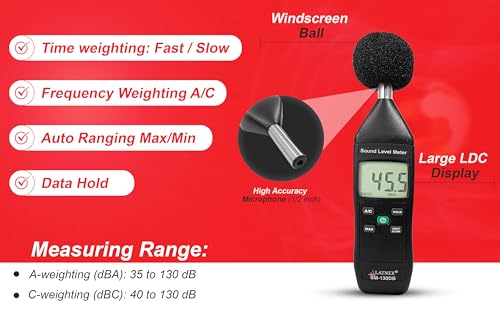 LATNEX SM-130DB Digital Sound Level Meter Type 2, 35-130dB, Cert