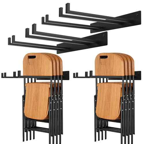 2 Pack Folding Chair Storage Rack,Folding Chair Rack,garage organizer wall mount,tool hangers for garage wall,Holds 240 lbs