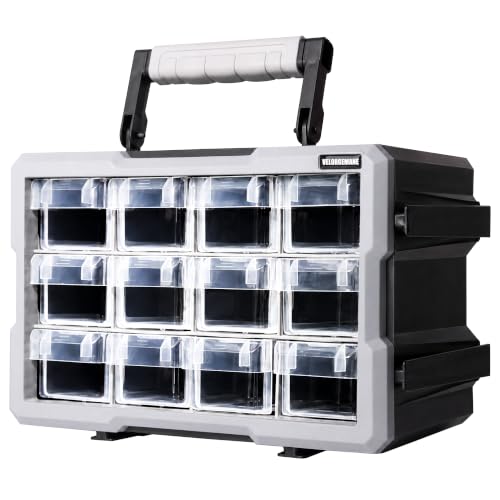 12-Drawer Modular Storage Organizer with Clear Drawers – Heavy-Duty Wall-Mount Cabinet by Velorgemane