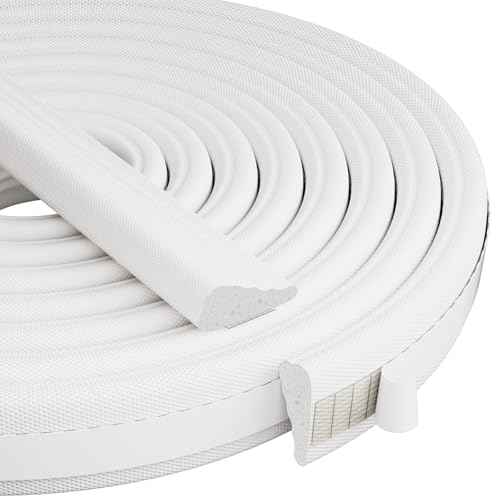 118¡± Wedge-Shape Foam Window Weather Stripping Door Seal Strip,Soundproofing Frame Winter Insulation Tape for Exterior Front Door,Noise Cancelling Window Inserts,Door Gap Filler Light Blocker,White