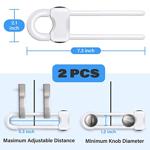 SPISPI Baby Proofing Cabinet Locks White Pack of 2 - Child Safety Locks for Cabinets & Drawers
