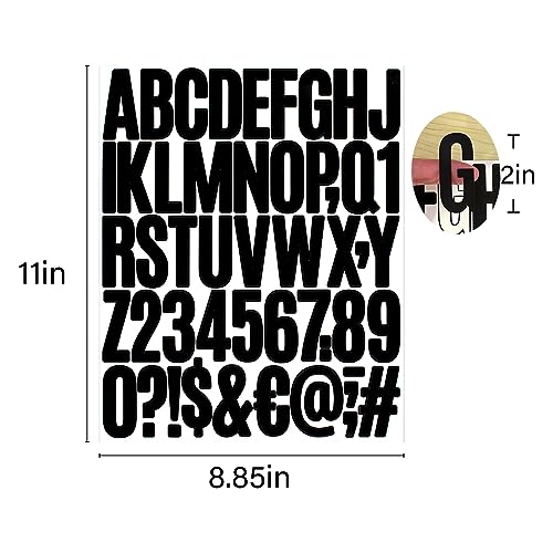 Black 2 Inch Waterproof Vinyl Letter Stickers for Mailbox Numbers - 10 Sheets, 500 Pieces