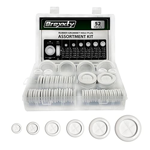 52 Pcs Rubber Grommet Assortment Kit - Automotive Wiring Cable Protectors