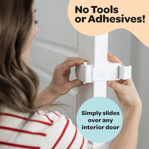 SnapPower HugLock Childproof Door Lock for Interior Doors 1 3/8"/2.0 - 2 Pack