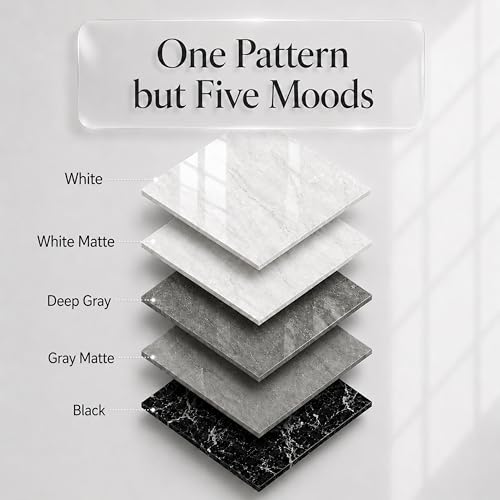 Very Berry Sticker Marble Contact Paper White Matte 15.7" x 78" - 1 Pack