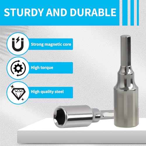 3 Pcs 4mm to 1/4 Bit Adapter Magnetic, Precision 0.4 Inches Socket Adapter for 4mm Electric Screwdriver, Durable Hex Shank Converter for Professionals, Tinkerers, and Hobbyists