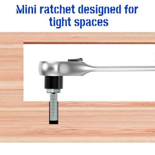 1/4 Inch Double Headed Ratchet Wrench, 72 Tooth Drive Socket and Screwdriver Bit Ratchet Set Rotator Mini Practical Accessories Tool Silver Wrench 5 Degrees Quick Install Release