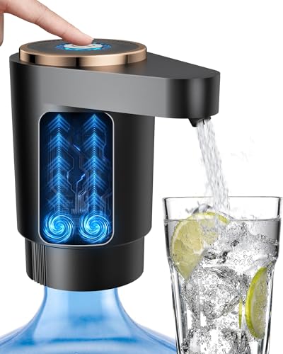 Black Portable Electric Water Pump for 2-5 Gallon Jugs – USB-C Rechargeable Dispenser