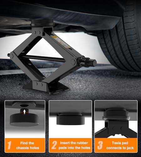 4 Pack Tesla Jack Pad Lifting Pucks with Storage Case for Models 3/Y/X/S