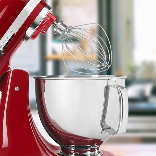 OUOLife 6-Wire Dishwasher Safe Whisk Attachment for KitchenAid 4.5-5 Qt Tilt-Head Mixers