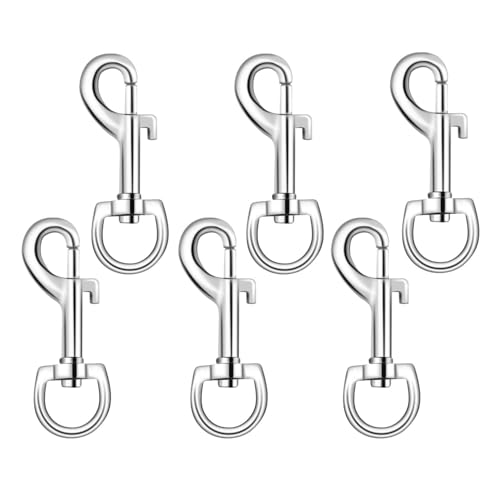 1/4 Inch Heavy Duty Swivel Eye Bolt Snap Hooks for Pet Leash & Outdoor Use - 6 Pack