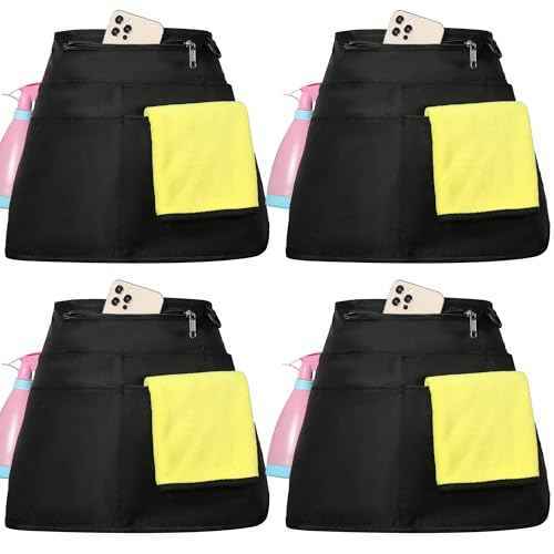 Cleaning Apron Caddy for Women with 6 Pockets, Professional Waterproof Cleaning Supplies for Housekeeping