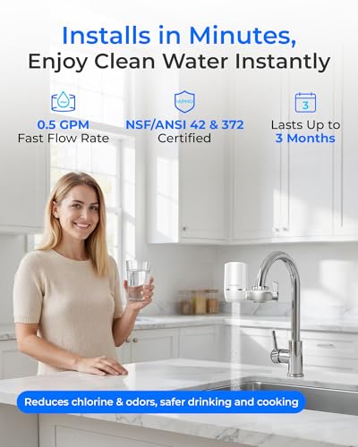 Waterdrop FC-01 Faucet Water Filter - White / Basic-1 Filter, 320 Gallons