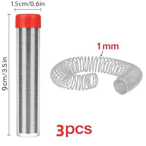 Solder Wire 63/37,High Purity Tin Rosin Core Solder for Electronic Electrical Soldering Components Repair,Low Residue,3Pcs (1.0mm45g)