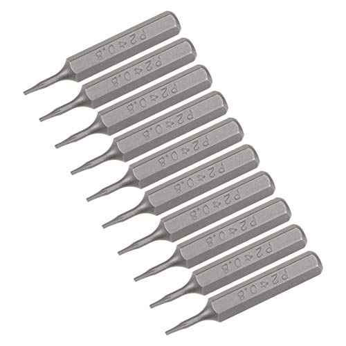 uxcell Screwdriver Bits 10pcs 5/32 Inch Hex Shank Star-Shape P2/0.8mm Screwdriver Bit Set 28mm Length P2 Screw Driver Kit Tools
