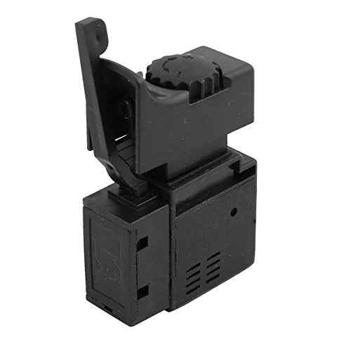 FA2-6/1BEK Trigger Button Switch DPST Hand Drill Optional Lock on Speed Control Push Button Power Tool Replacement Parts Black 6A AC 250V 5E4