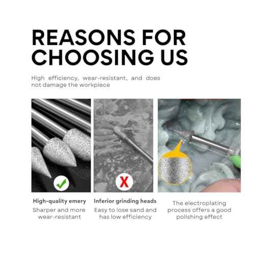 120-Grit Diamond Grinder Bit Compatible with Dremel Tools, Including 20 Pieces of 1/8-inch Drill bits for Carving and polishing on Stone, Glass, Ceramics, Resin, and Metal (Silver)