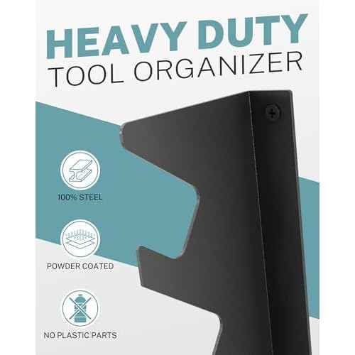Garage Tool Organizer Wall Mount, Shed Yard Tool Organizer for Garage, Horizontal Organization Tool Racks for Walls, Shovels and Rakes, 3FT