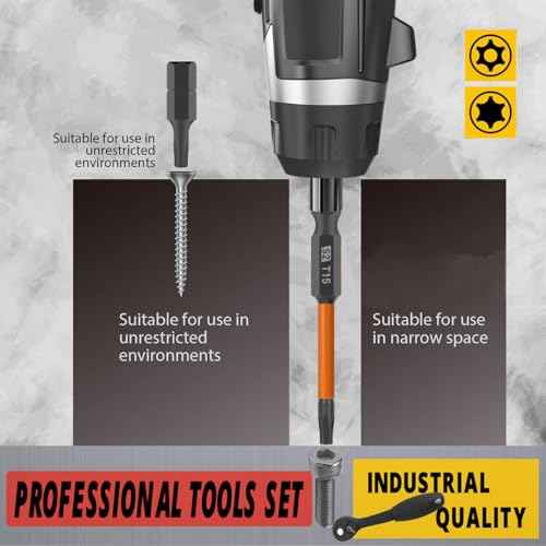 12-Piece Tamper Resistant Torx Bits Set, 60mm Impact Driver Bit Set, Drill Hex Bit Set T5 - T40