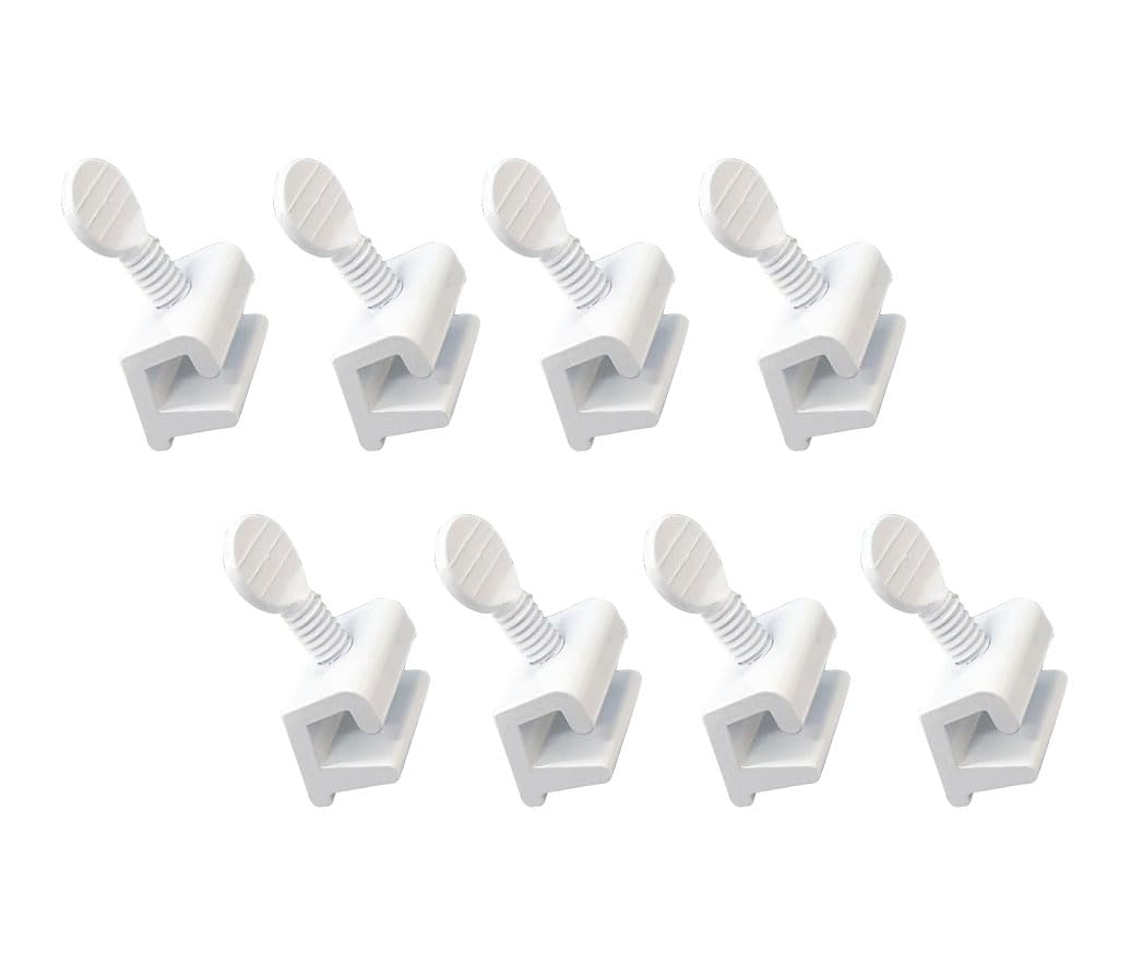 QCAA Single Small Sliding Window Security Lock, White, Aluminum Material, Made in Taiwan, 8 Pack