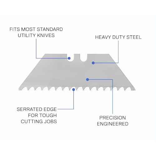 Serrated Blades for Utility Knife ? TWO 10 Packs Heavy Duty Saw Razors for Box Cutter in Convenient Storage Box ? Serrated Edge Razors 10 Packs, Standard Size - Fits Most Cutters & Knives