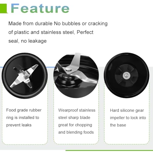 replacement parts set: 16oz cup + blade for 250W Magic Bullet MB1001