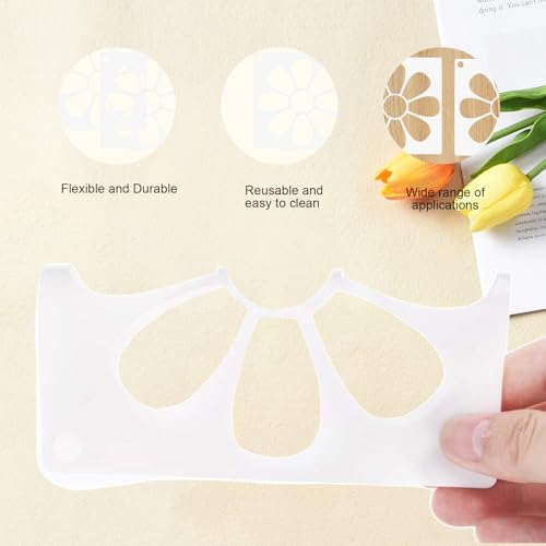 Large Flower Stencils for Painting on Walls, 6-12 Inch Daisy Stencil Reusable Floral Template for Wood Fence Canvas Fabric Crafts DIY Wall Art (6 Pack)