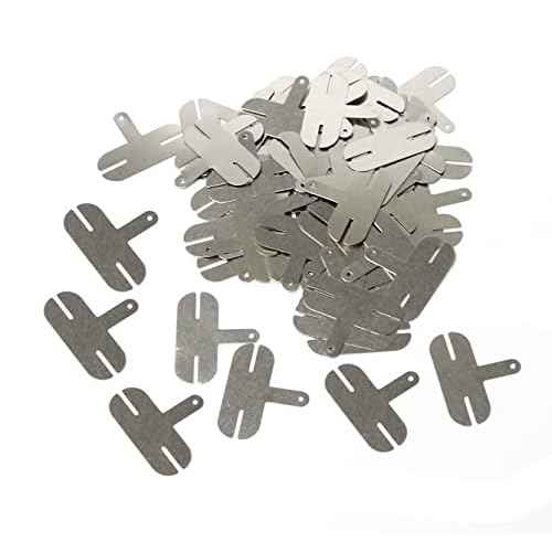 100pcs 2P H type T type Nickel Plated Steel Strips Sheet Soldering Tabs for DIY 18650 Lithium Battery Pack, Battery Connector Tab Battery Cell Spot Welding Welder (T type)