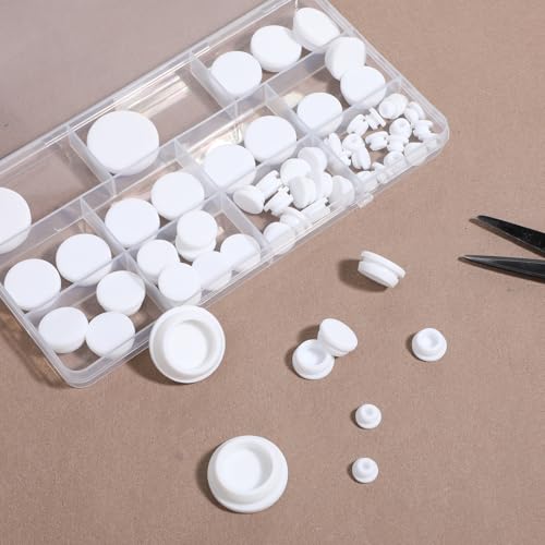 62-Pack Silicone Rubber Hole Plugs Set for Round Drains and Furniture