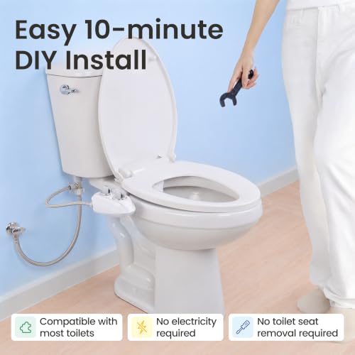 LUXE Bidet NEO 185 PLUS Chrome Bidet Attachment for Toilet - Easy Install