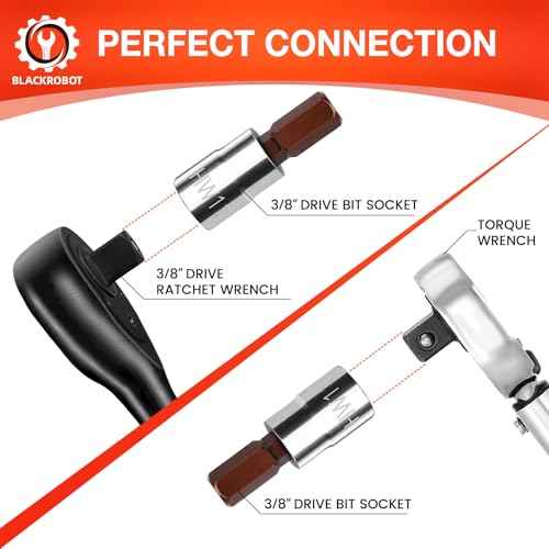 BLACKROBOT 11 mm Hex Bit Socket, 3/8 Inch Drive HW11 Allen Key Socket, Metric, Full Polished, S2 Steel Head Made For Repairing