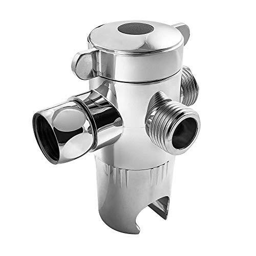 QWORK 3-Way Shower Diverter Valve 1/2” with Hand Shower Cradle for Bathroom